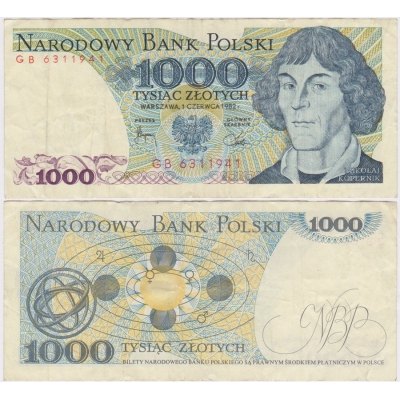 Poland - 1000 zlotych 1982 banknote