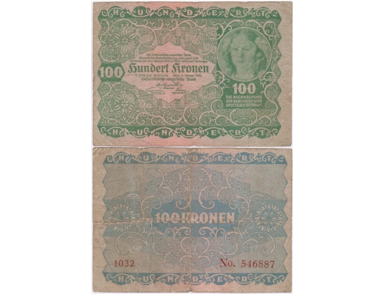 Österreich - 100 Kronen-Banknote 1922