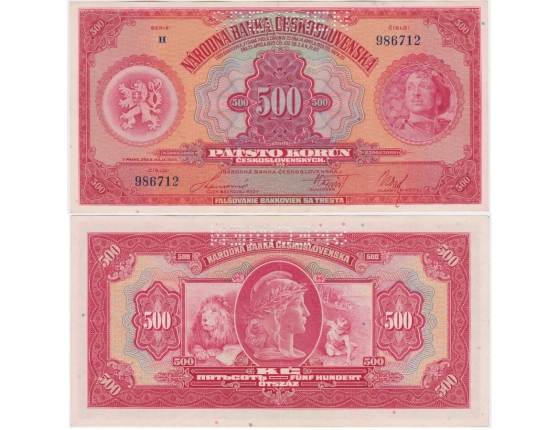 500 korun 1929, série H