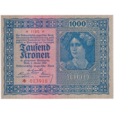 Austria - 1,000 crowns 1922