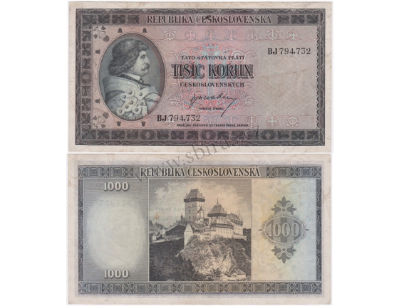 Czechoslovakia - 1000 crowns banknote 1945