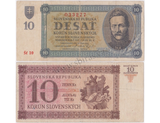 Slovenský štát - 10 korun 1939
