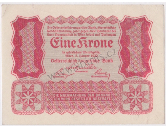 Österreich - Banknote 1 Krone 1922