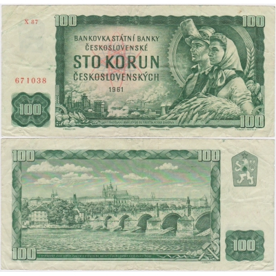 100 korun 1961, neperforovaná, série X