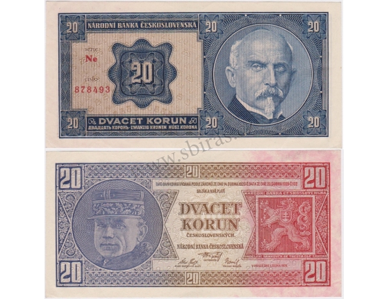 20 korun 1926 neperforovaná, série Ne