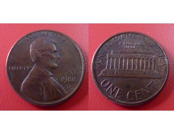 Spojené státy americké - 1 cent 1988 D