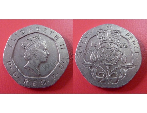 Velká Británie - 20 pence 1993