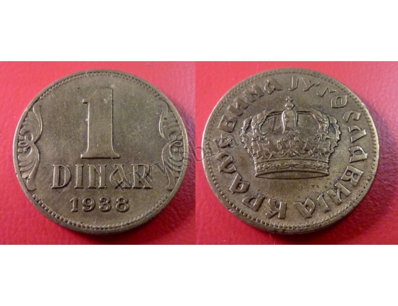 Jugoslávie - 1 dinar 1938