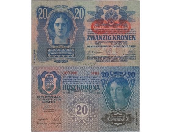 20 korun 1913, II. vydání, aUNC