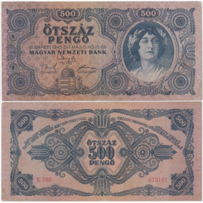 Maďarsko - bankovka 500 Pengö 1945