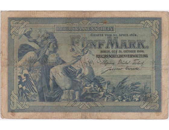 Německo - bankovka 5 marek 1904