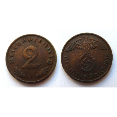 2 Reichspfennig 1938 F