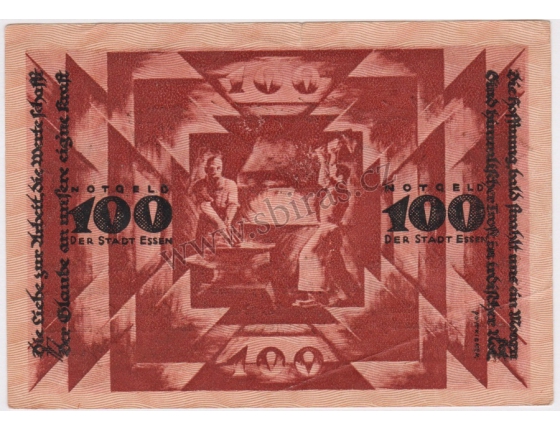 Německo - bankovka 100 Mark 1922 Essen