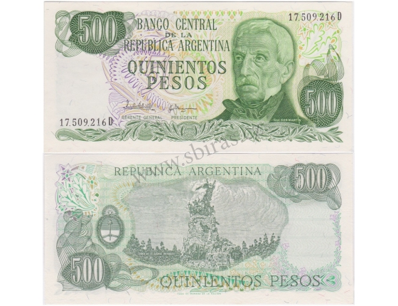 Argentina - bankovka 500 pesos 1977-82 UNC