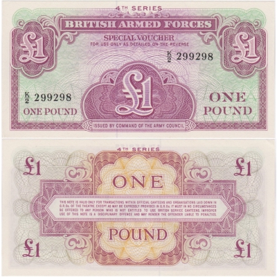 Velká Británie - vojenská poukázka 1 libra 1962 aUNC