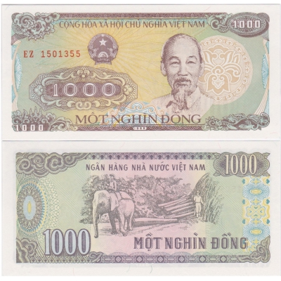 Vietnam - bankovka 1000 dong 1988 UNC