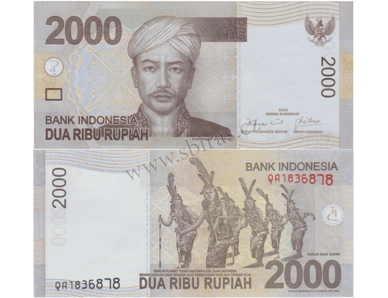 Indonésie - bankovka 2000 rupiah 2009 UNC
