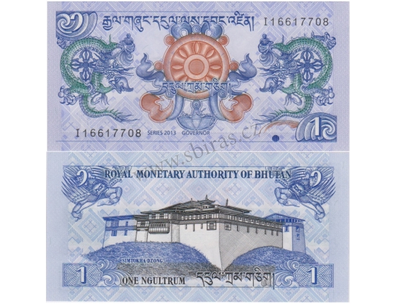 Bhútán - bankovka 1 Ngultrum 2006 UNC