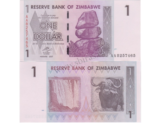 Zimbabwe - bankovka 1 dollar 2007 UNC