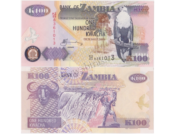 Zambie - bankovka 100 kwacha 2011 UNC