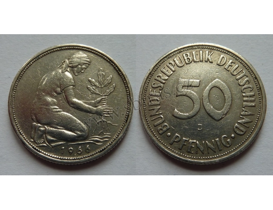 Německo - 50 Pfennig 1966 J