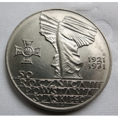 Polsko - 10 zlotych 1971, 50. výročí Slezského povstání