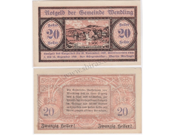 Rakousko - Notgeld 20 Haléřů 1920