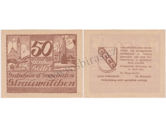 Rakousko - Gutschein 50 haléřů 1920