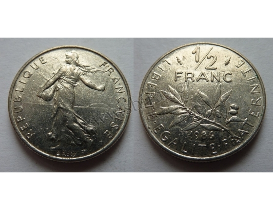Francie - 1/2 franc 1986