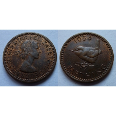 Velká Británie - Farthing 1/4 Penny 1954