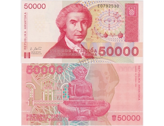 Chorvatsko - 50000 dinara 1993 UNC
