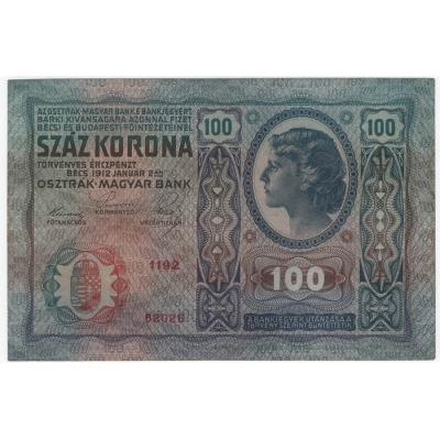 100 korun 1912 bez přetisku